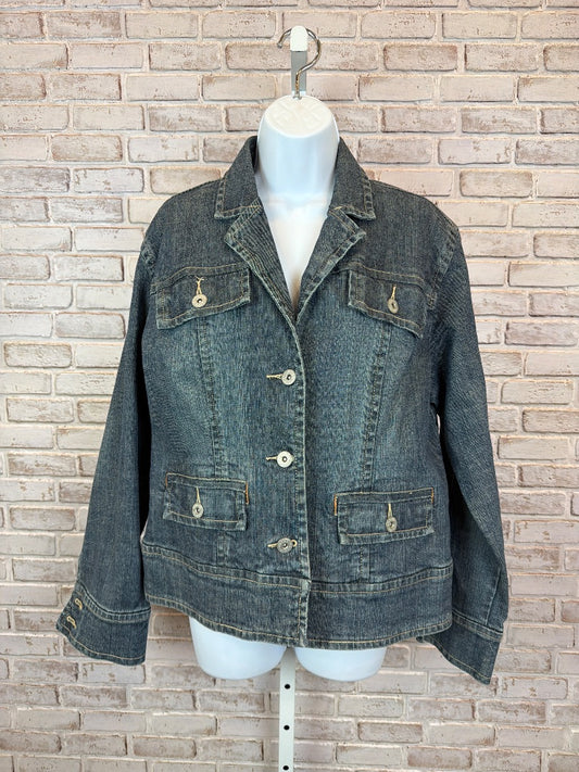 Chicos denim  jacket, Denim, 2, Used - Excellent