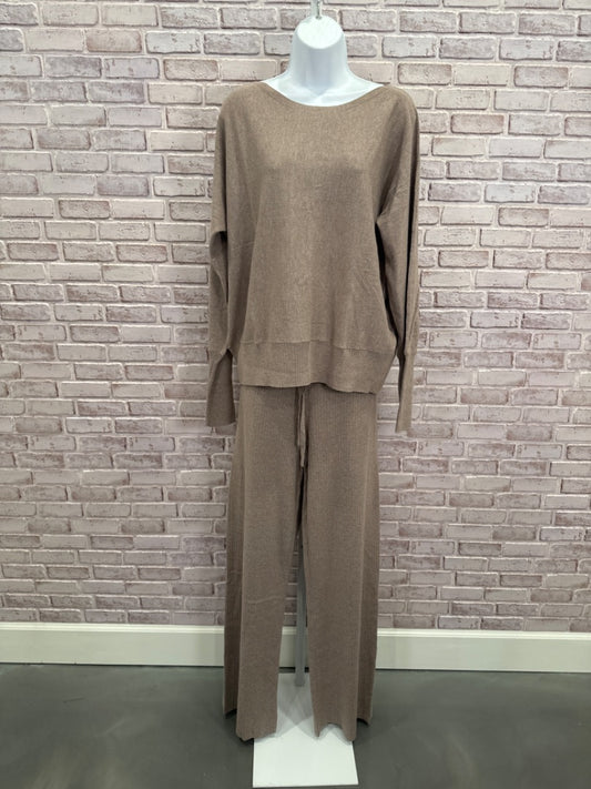 Grace & Lace Matching Sweat Set, Brown, Large, New With Tags