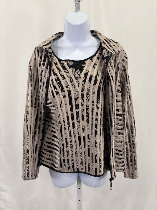 Damee, inc Jacket/tank set, Black/beige, XL, Used - Good