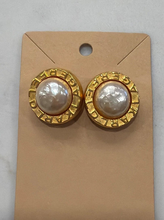 Karl Lagerfeld Jewelry - Earrings – Karl Lagerfeld Clip on earrings, Gold/pearl, One Size, Used - Excellent
