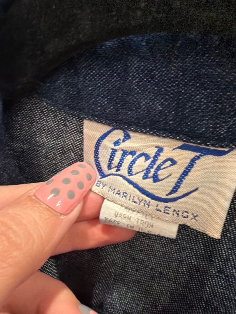 Vintage Circle T Denim & Fringe Dress, Denim multi, 8, Used - Excellent