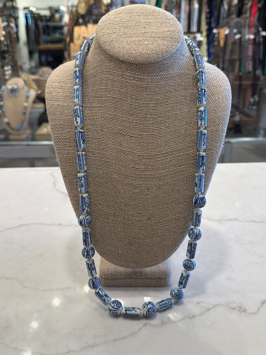 Various Necklace, Blue/white, One Size, Used - Good