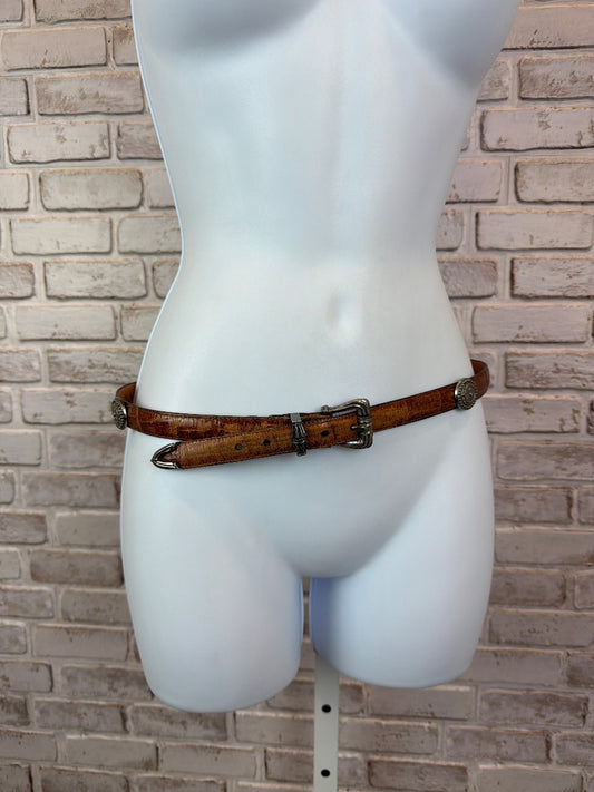 Brighton Belt, Tan/silver, Medium, Used - Excellent