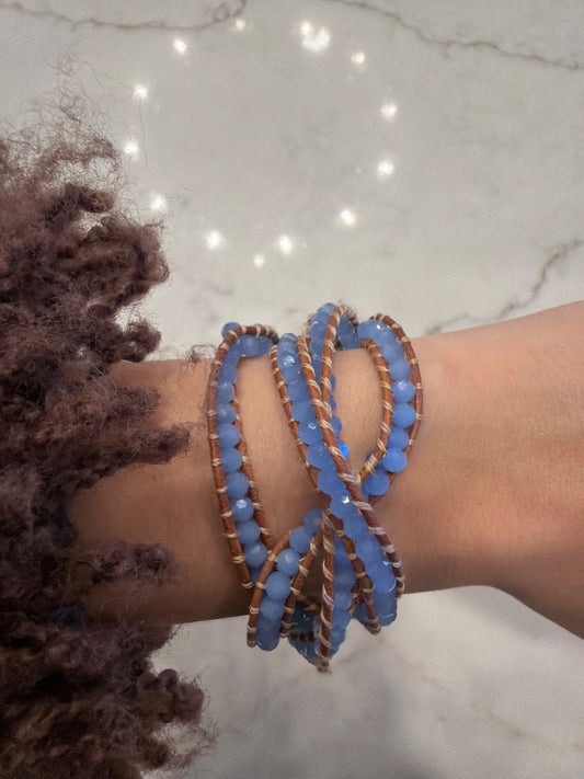 Victoria Emerson Wrap bracelet, Tan/blue, One Size, Used - Good