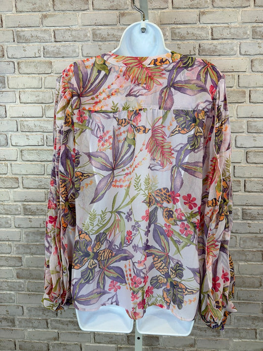 Chicos Blouse, Lavender floral, Small, Used - Excellent