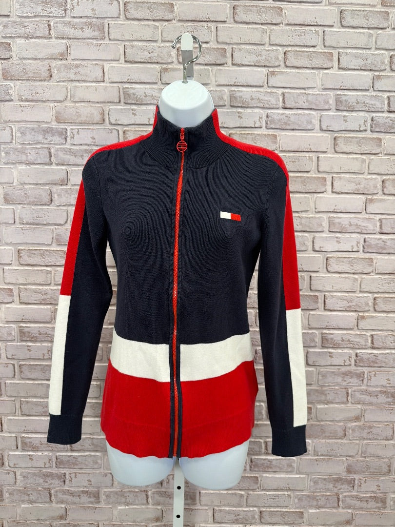 Tommy Hilfiger Sweatshirt, navy/red, Small, Used - Good