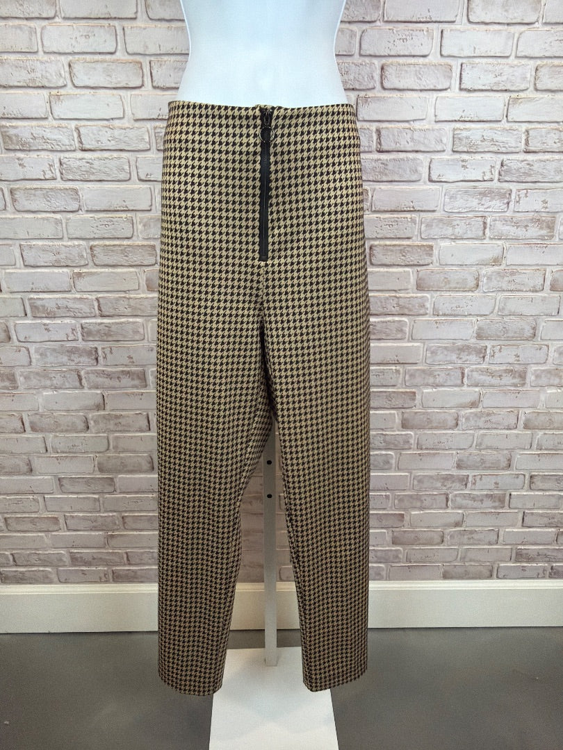 Velvet Heart Pants, black/beige houndstooth, Large, Used - Good