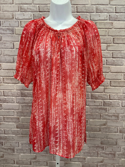 Chicos Shirt, Red multi, 0, Used - Good