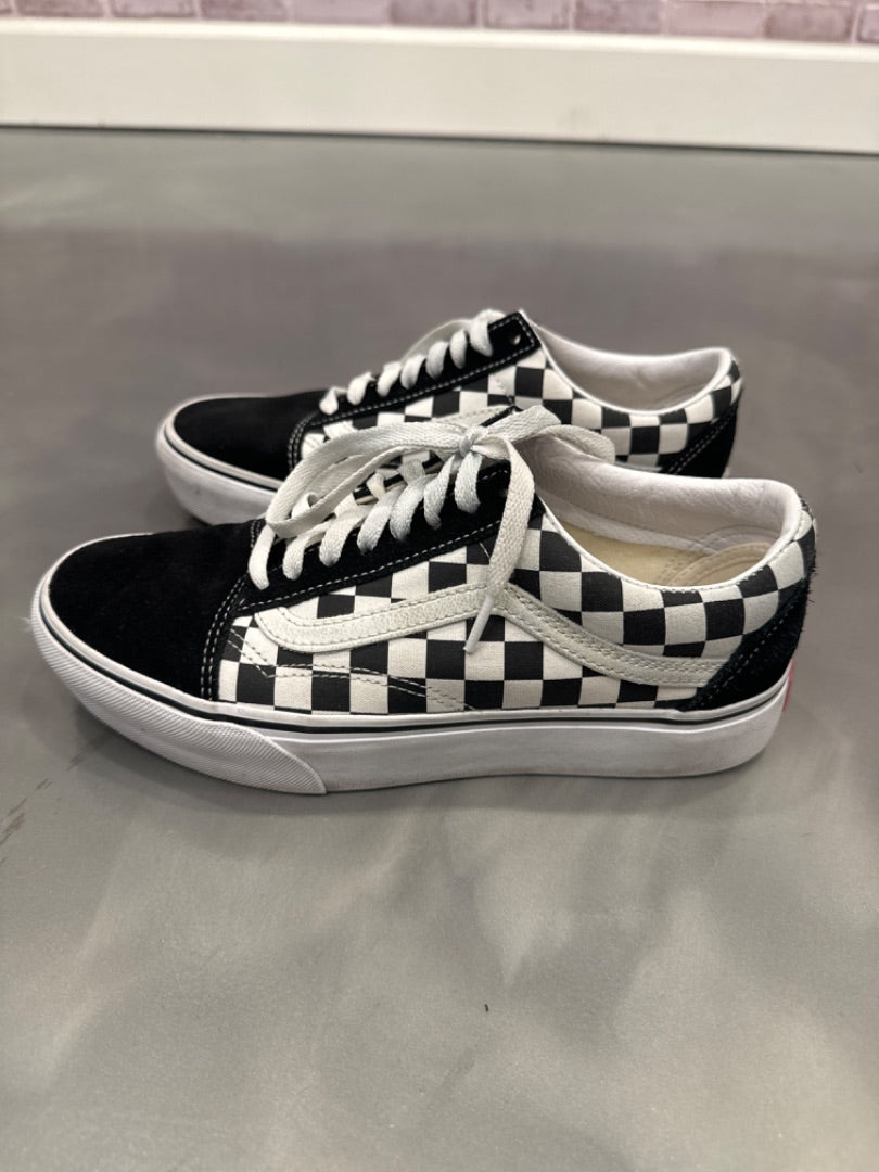 Vans sneakers, Black/white gingham, 8.5, Used - Good