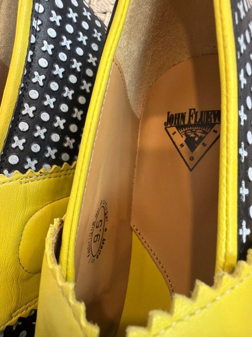 John Fluevog Clogs – Black/Dots, Size 9.5 – Brand New Condition