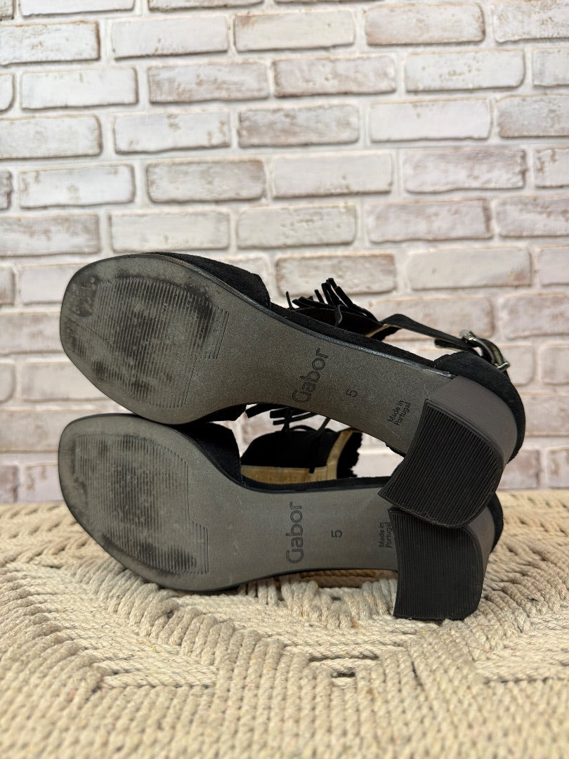 Gabor Fringe Heels, Black, 5, Used - Excellent