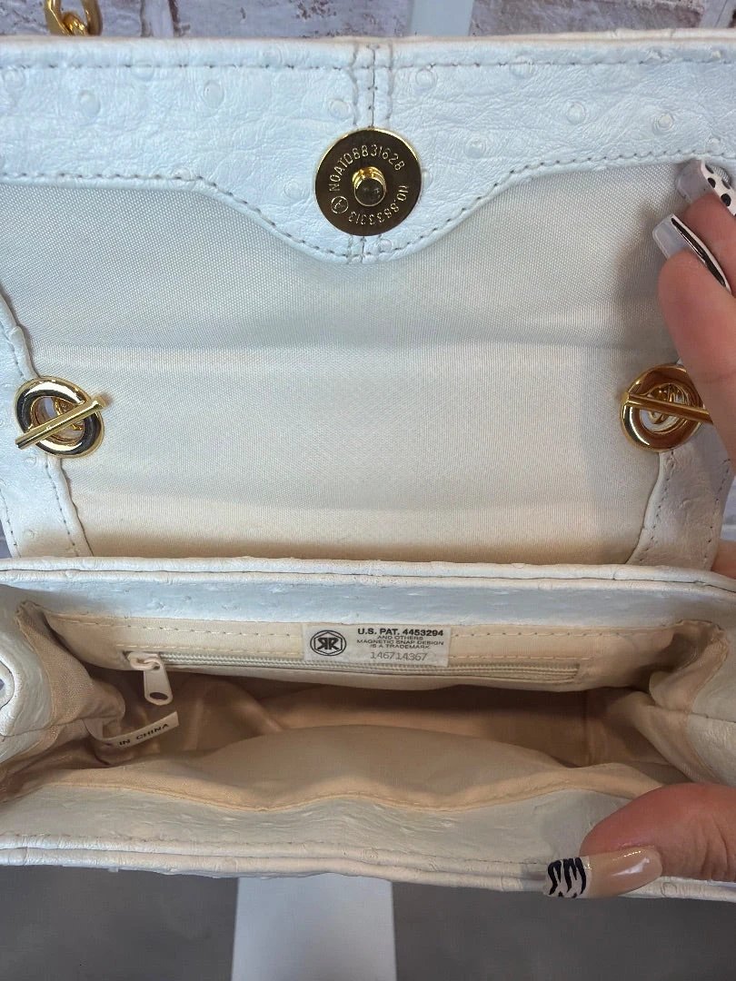 Various Bag - Crossbody – Vintage 1980s Various Ostrich Leather Crossbody, White/gold, One Size, Used - Excellent [Live 2.15]