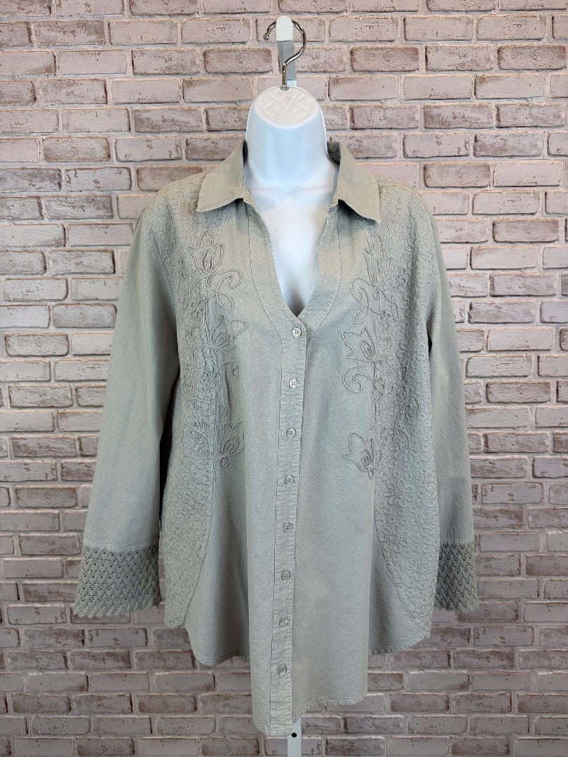 Soft Surroundings Tops, Grey, 1X, Used - Excellent