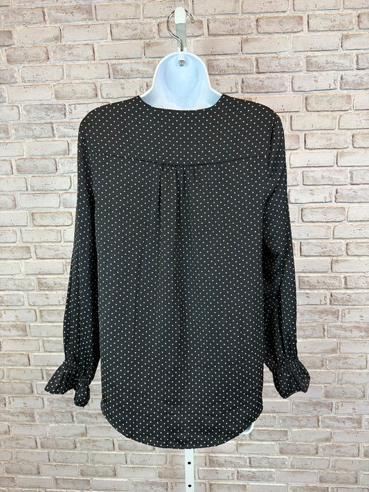 Tahari Shirt, Black/white polka dots, Small, Used - Good