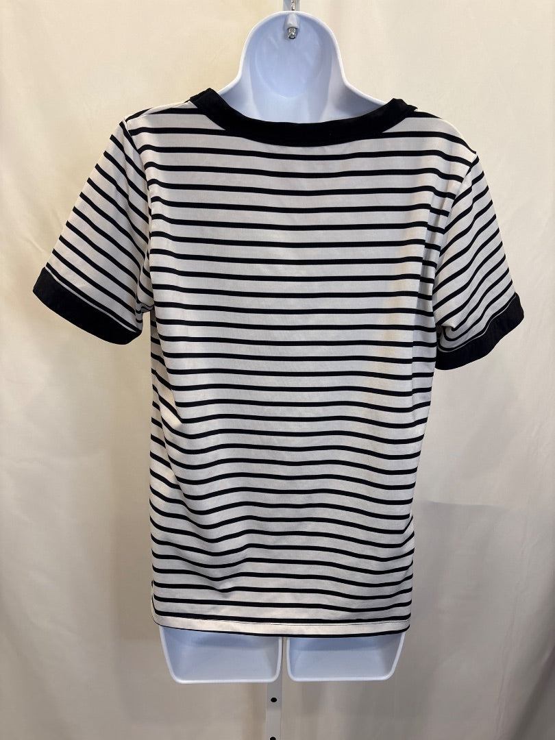 MOS Tee shirt, Black/white stripes, XL