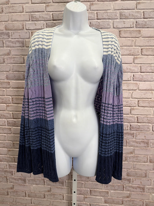 Alfred Dunner Cardigan, blue/purple multi, XL, Used - Good