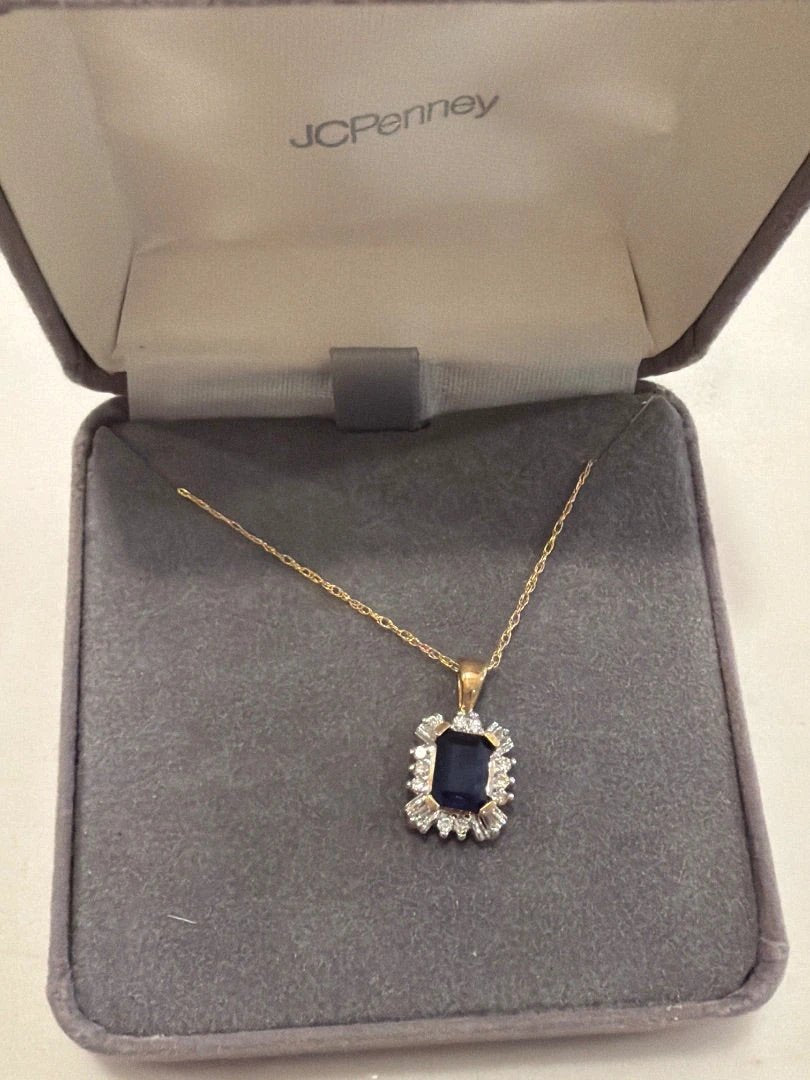 Various 10k Gold Necklace – Gold/Blue – Size One Size – Excellent Condition
