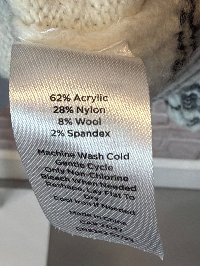 T by talbots Sweater, White/black, Medium, Used - Excellent