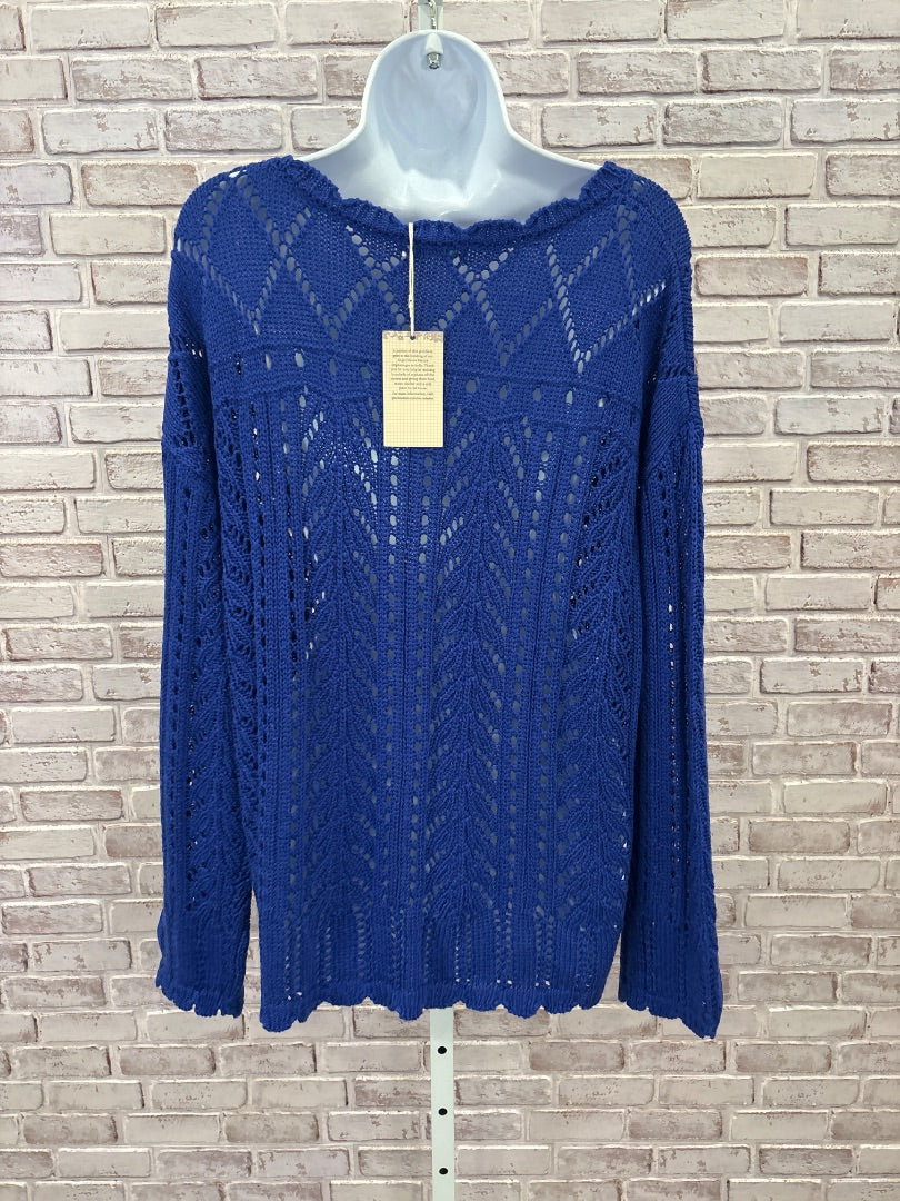 Grace & Lace Sweater, Blue, XL, New With Tags
