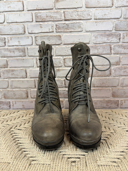 Vince Camuto Wedge Lace Up Boots, Green, 9, Used - Excellent