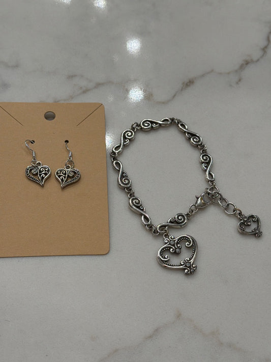 Brighton Matching Jewelry Set, Silver, One Size, Used - Good