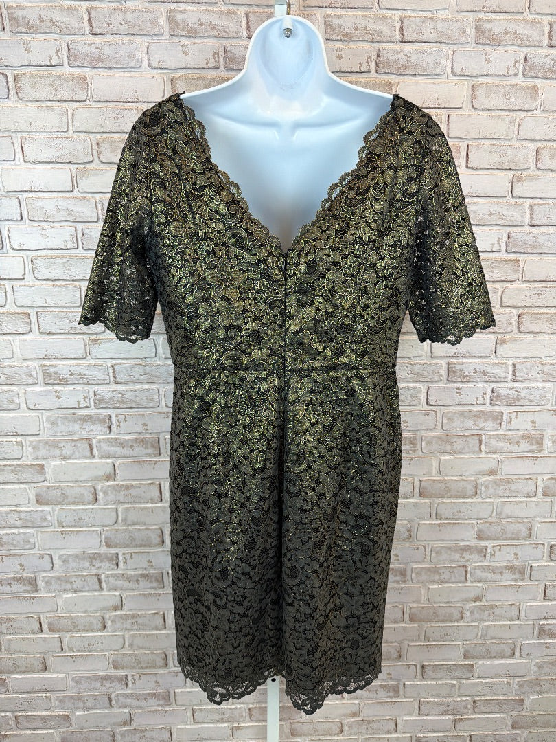 Shoshanna Dress, Black/gold, 12, New With Tags