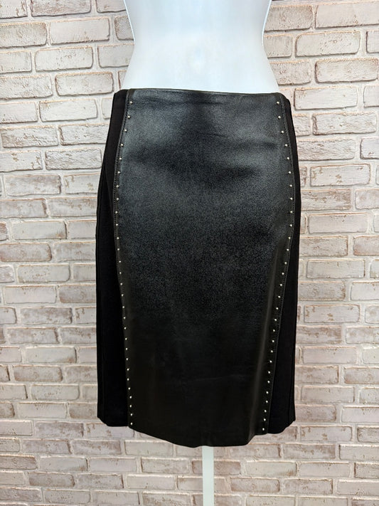 White House Black Market Leather Skirt, Black, 0, Used - Excellent