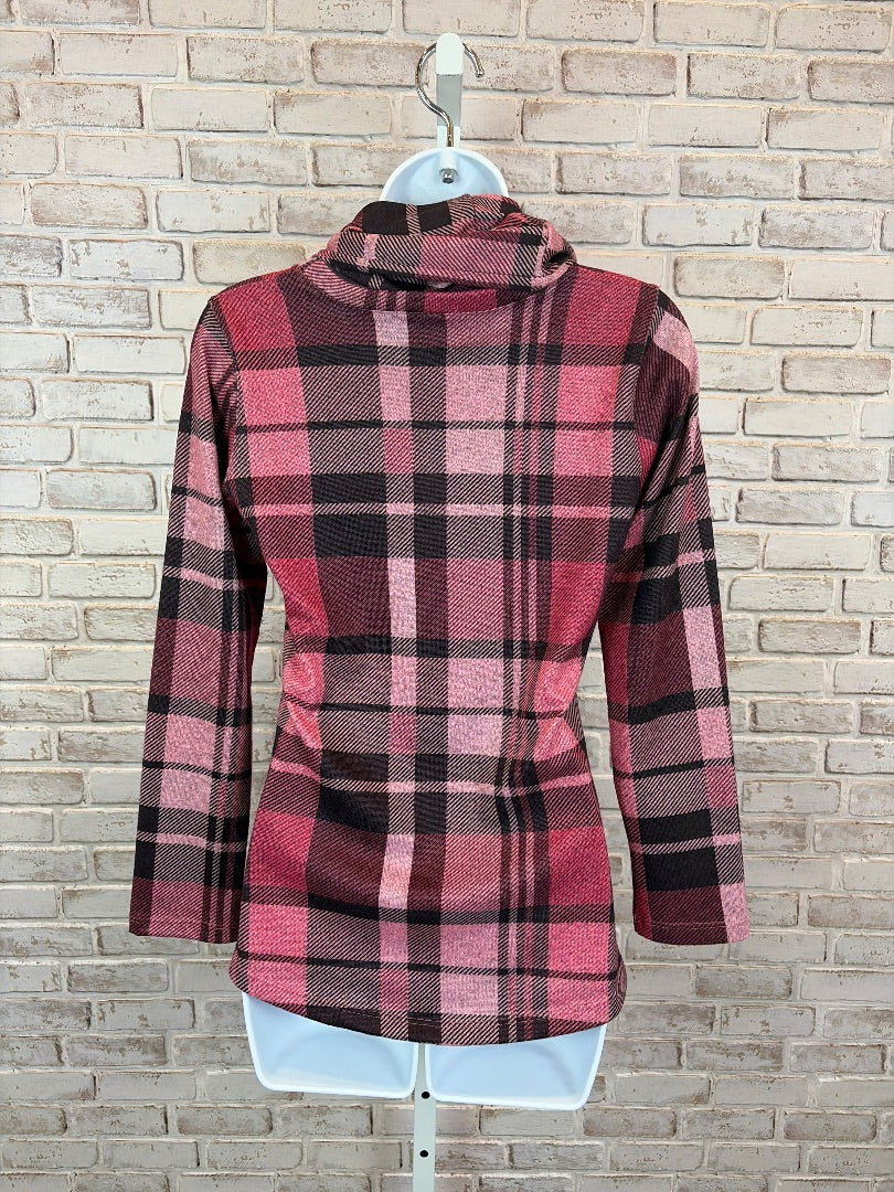 David Cline Shirt, Pink plaid, Small, Used - Good