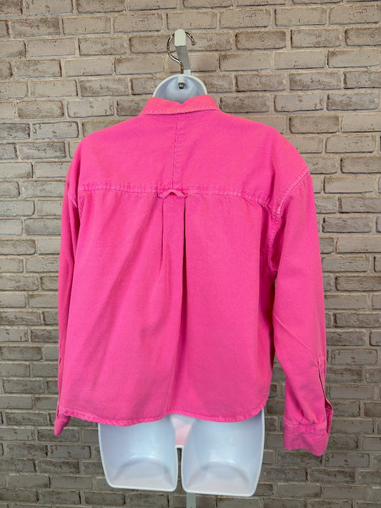 GAP Denim Shirt, Pink, XS, Used - Excellent