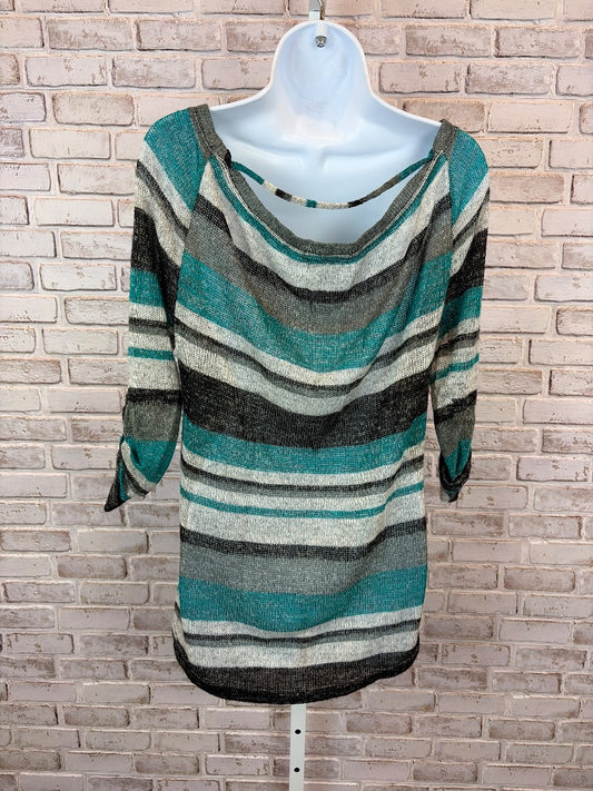 Olivia Sky Sweater, Teal/grey multi stripes, Small, Used - Excellent
