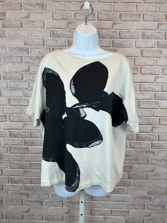 Akris Shirt, White/black, Large, Used - Good