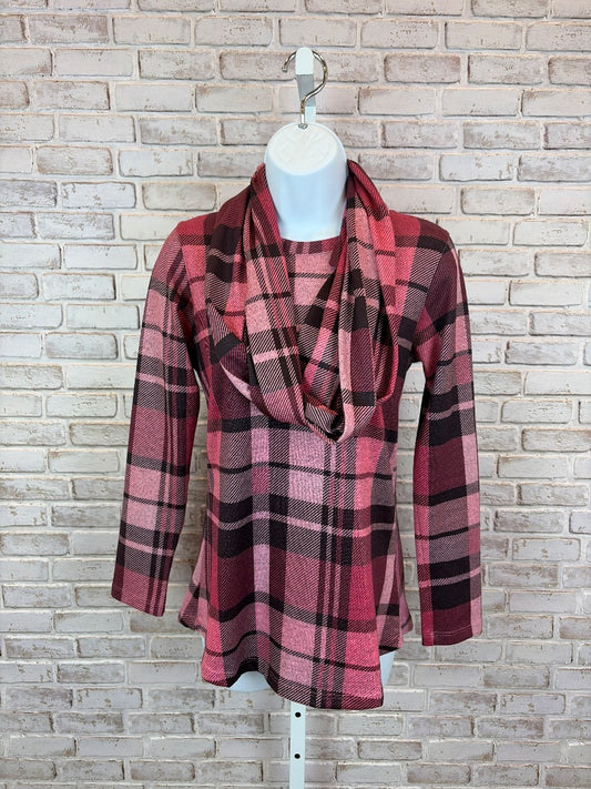 David Cline Shirt, Pink plaid, Small, Used - Good