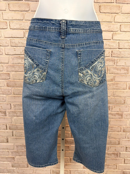 Gloria Vanderbilt Gabby Skimmer Capris, Denim, 12, Used - Excellent