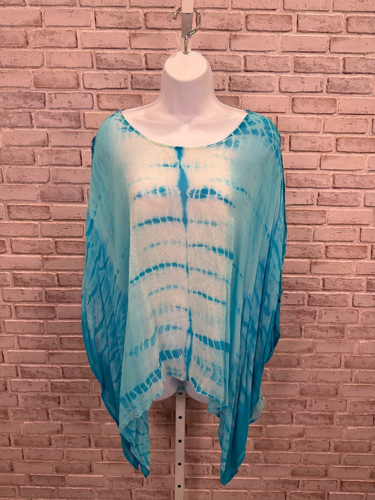 Chicos Shirt, blue tie dye, L/XL, Used - Good
