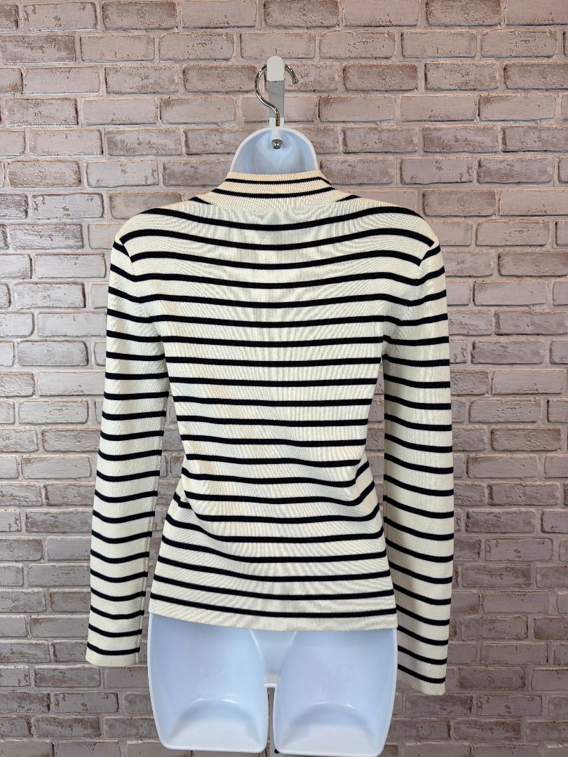 White House Black Market Shirt, Navy/white stripes, XS, Used - Good