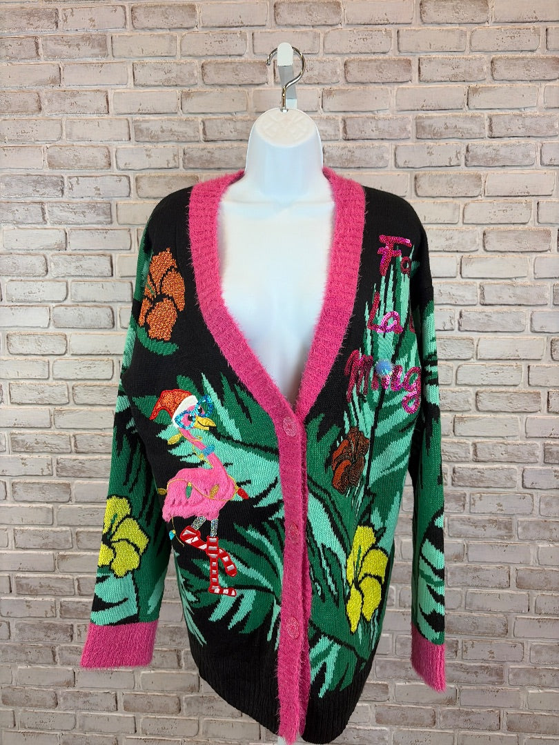 Holiday Time Cardigan, Multi, Large, Used - Excellent