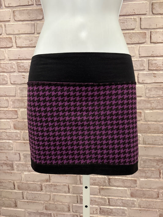 Various Skirt, Purple/black houndstooth, Medium, Used - Good