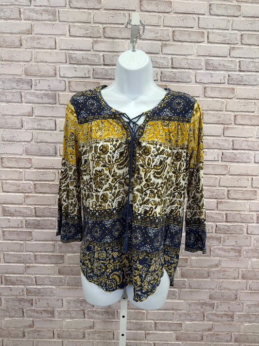 Lucky Brand Shirt, yellow/blue, Small, Used - Good