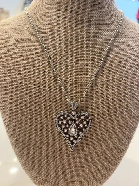 Brighton Heart Pendant Necklace – Silver – Size One Size – New With Tags