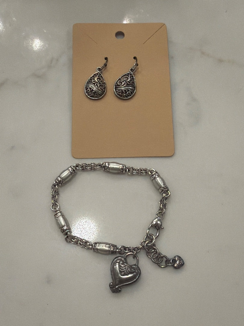 Brighton Matching Jewelry Set, Silver, One Size, Used - Good