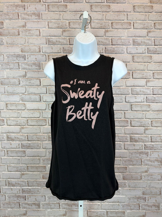 Sweaty Betty “I am a Sweaty Betty” Tank, Black, Small, Used - Good