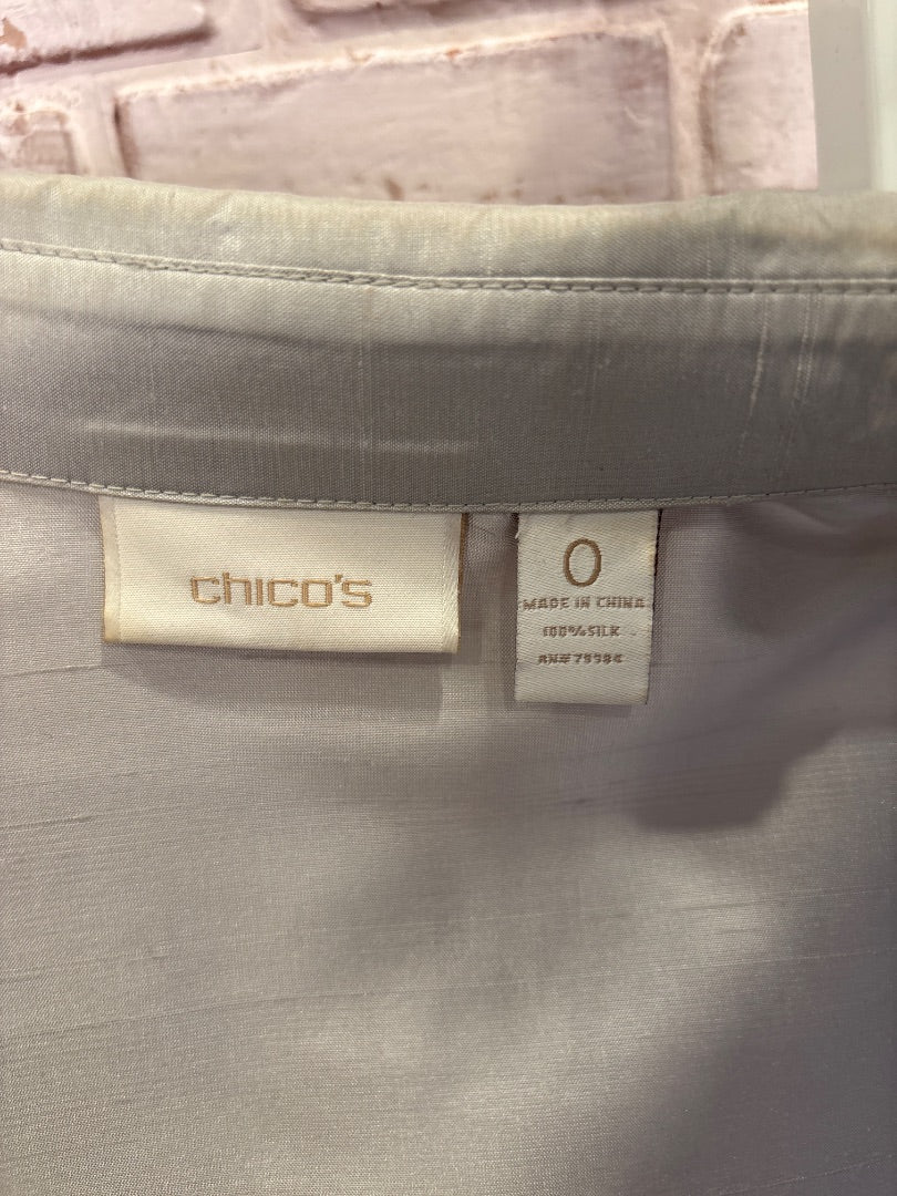 Chicos Shirt, Silver, Medium, Used - Good