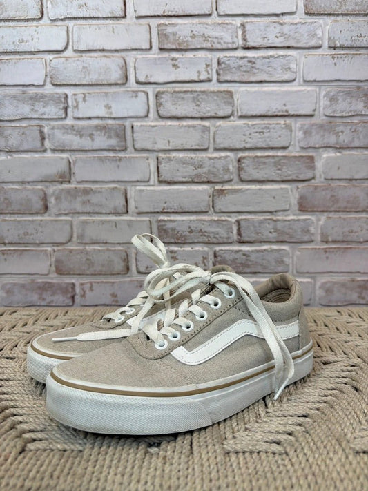 Vans Lace Up Low Top Sneakers – Beige, Size 6.5 – Excellent Condition