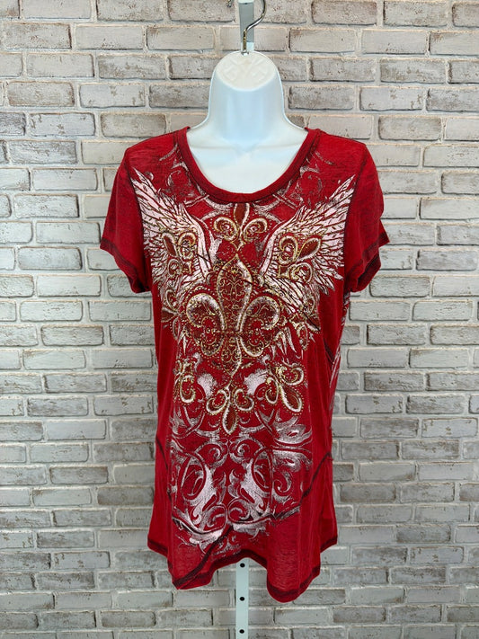 Maurices Shirt, Red multi, Medium, Used - Good