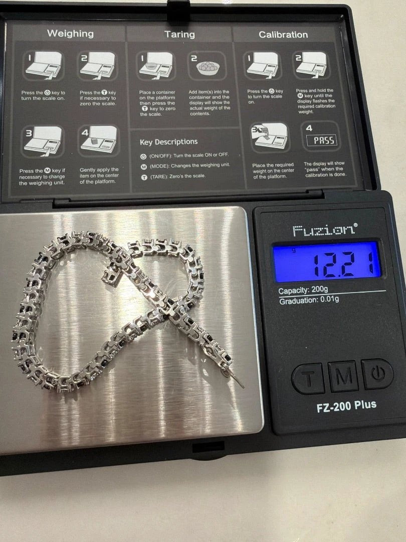 Various White Gold Tennis Bracelet – Black And White – One Size – Excellent