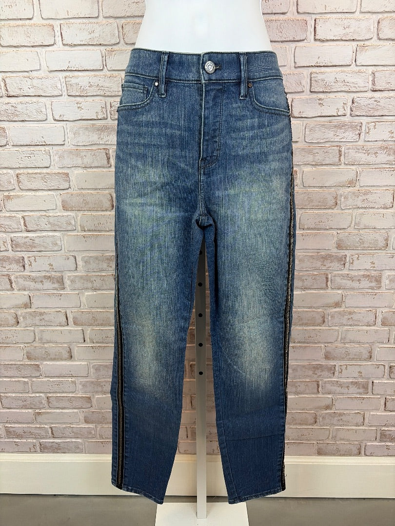 White House Black Market Embroidered Skinny Ankle Jeans, Denim, 4, Used - Excellent