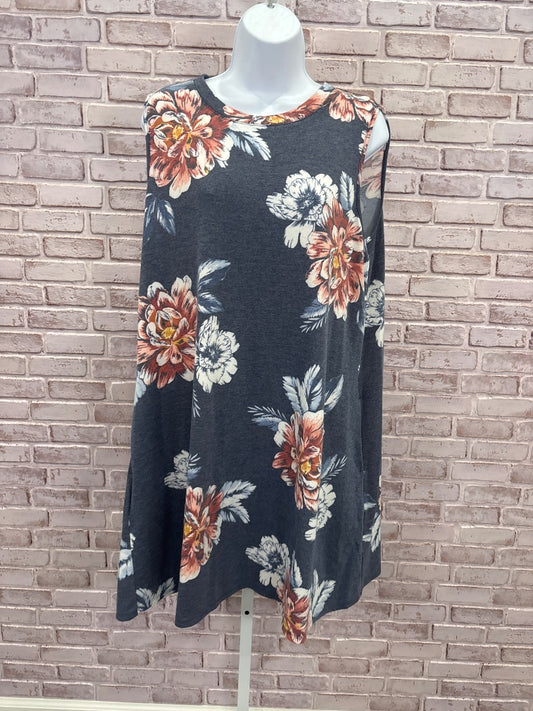 Apt 9 Dress, Navy floral, XL, New With Tags