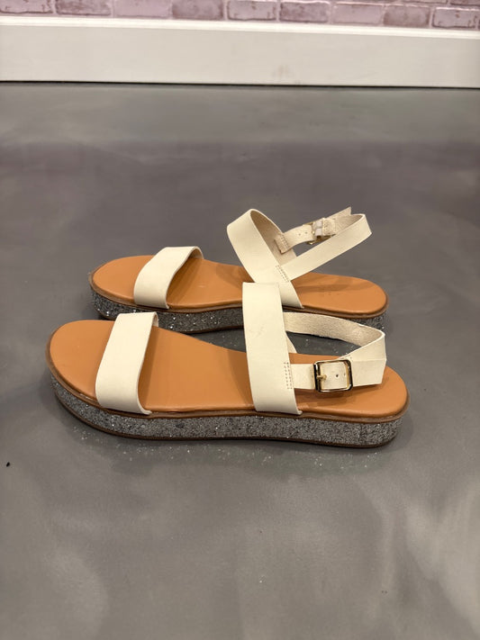 J.crew Sandals, White/silver, 9, Used - Good