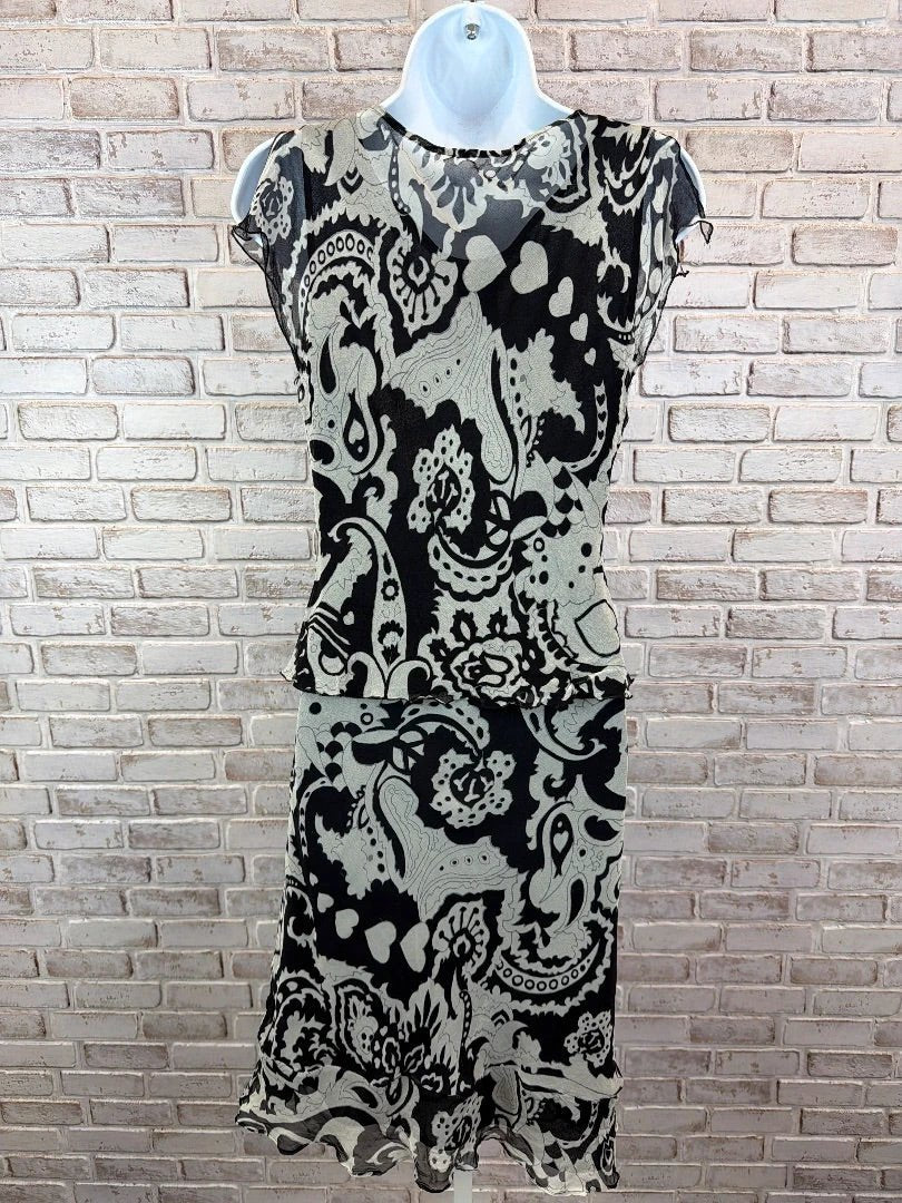 Rafaella Matching Clothing Set – Rafaella Matching Silk Clothing Set, Black/white, 8, Used - Good