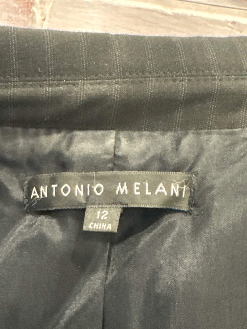 Antonio Melani Matching Suit Set, Black stripes, Large, Used - Good